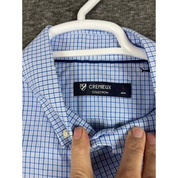 Cremieux Montauk Collection Cotton Shirt, Vista Blue Striped Embroidered, L. - Picture 6 of 7